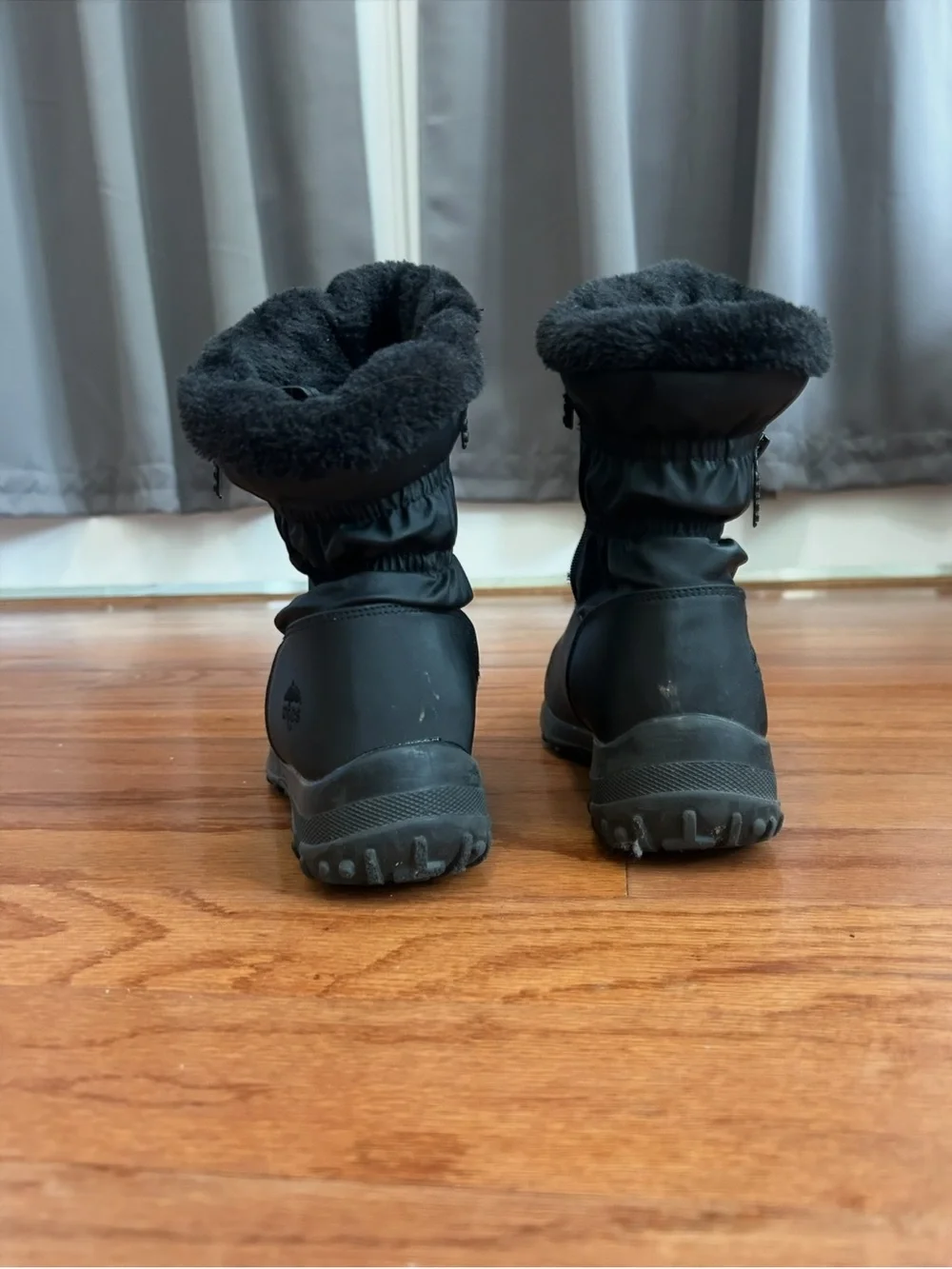Totes Black Insulated Winter Snow Boots Faux Fur Zip Women's 41